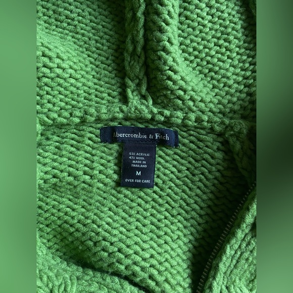 Vintage Abercrombie wool knitted full zip up hooded sweater - Picture 6 of 11